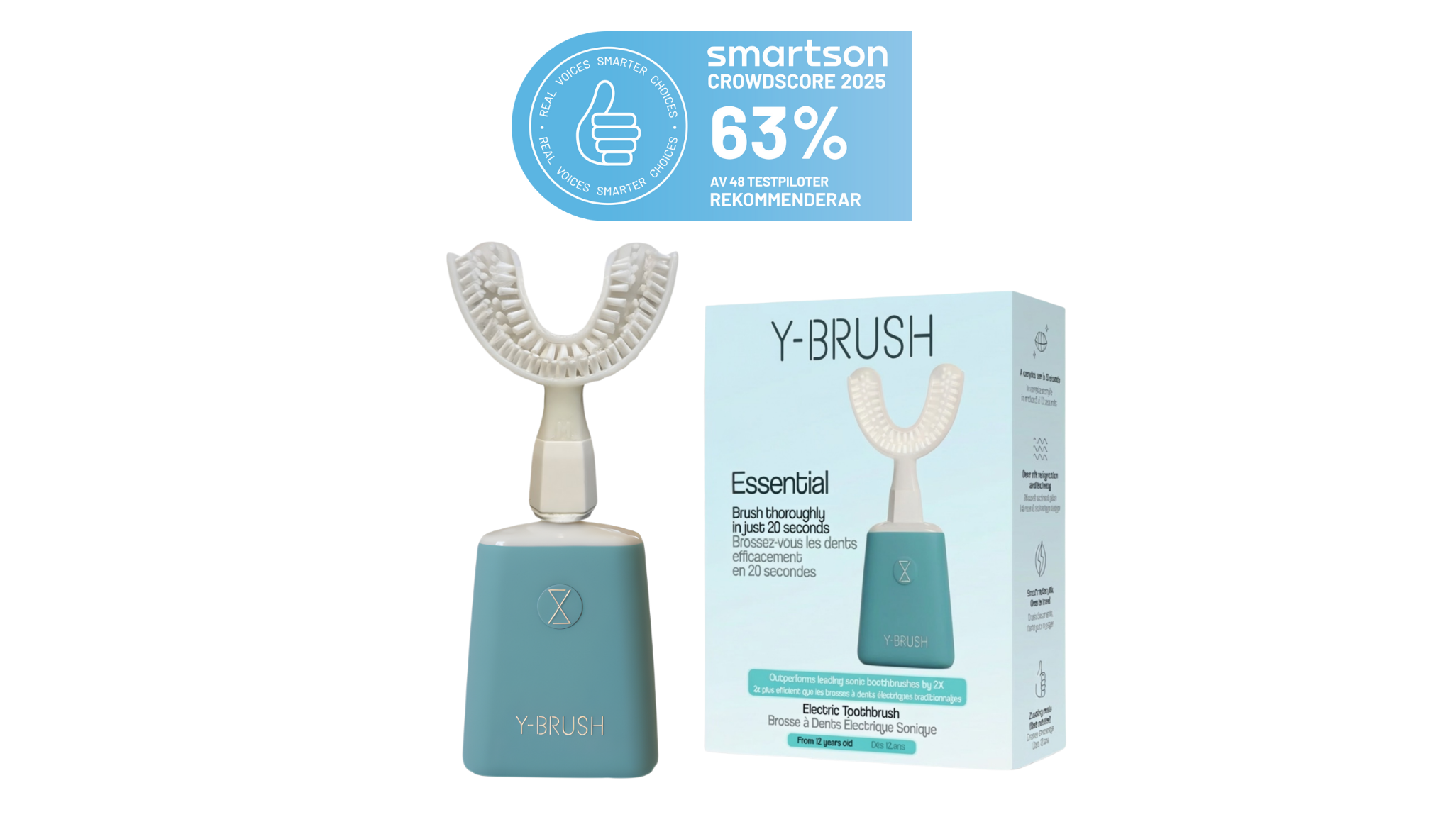 Nästan två av tre rekommenderar: Smartson testade Y-Brush Essential