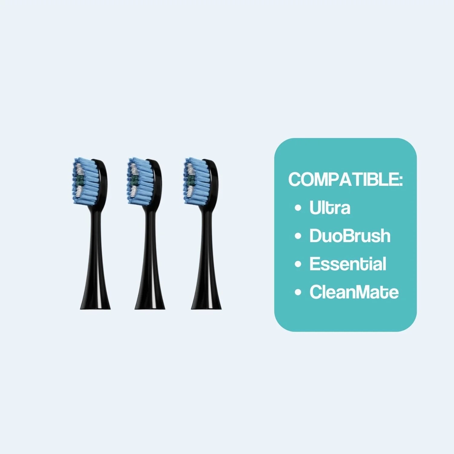 view of Standard brush heads (replacement for Duo, Ultra & CleanMate) - Pack of 3 from Y-Brush